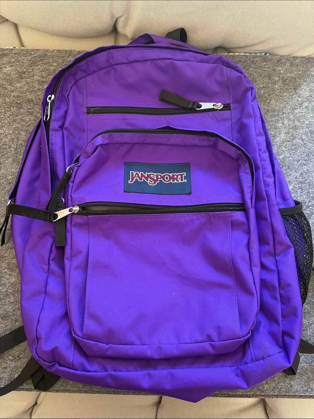 Jansport Purple Daypack Backpack with Front Organizer Pocket
